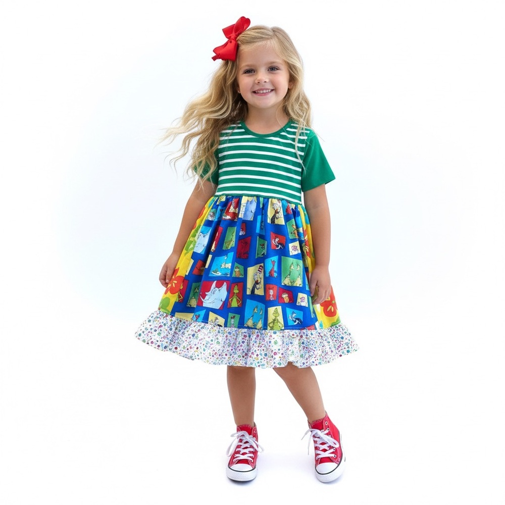 Dr. Seuss dress - Read Across America Cat in the hat school dress boutique NWT